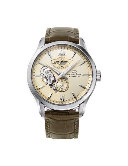 OrientStar 149-RE-AV0B10G00B Men's Steel Watch with Brown Leather Strap